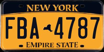 NY license plate FBA4787