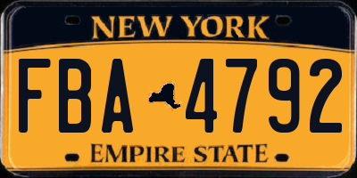 NY license plate FBA4792