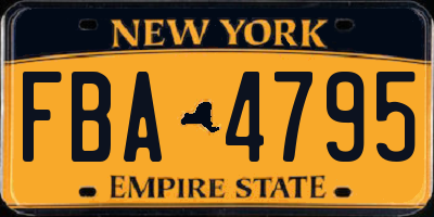 NY license plate FBA4795