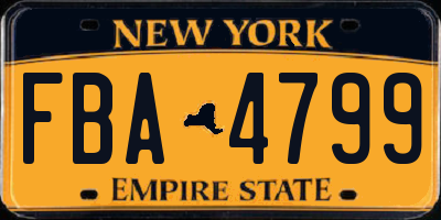 NY license plate FBA4799