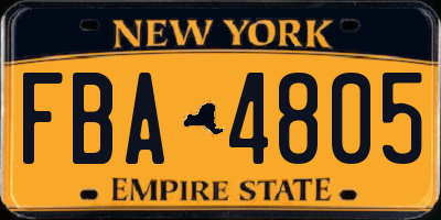 NY license plate FBA4805