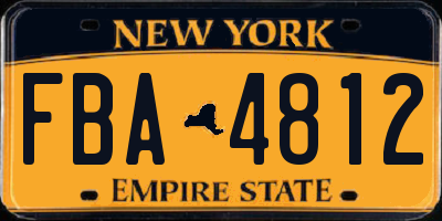 NY license plate FBA4812