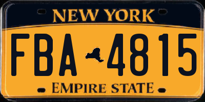 NY license plate FBA4815