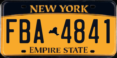 NY license plate FBA4841