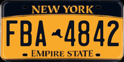 NY license plate FBA4842