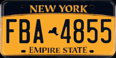 NY license plate FBA4855
