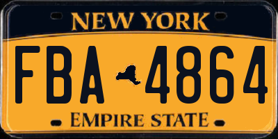 NY license plate FBA4864