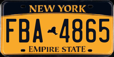 NY license plate FBA4865