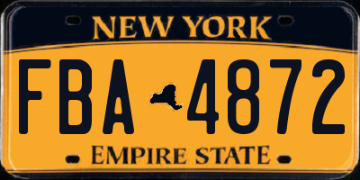 NY license plate FBA4872
