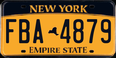 NY license plate FBA4879