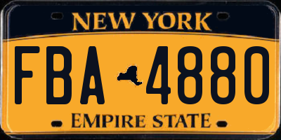 NY license plate FBA4880