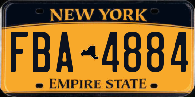 NY license plate FBA4884