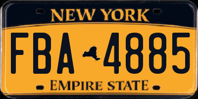 NY license plate FBA4885