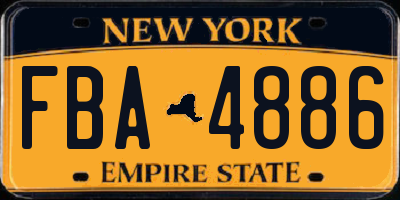 NY license plate FBA4886