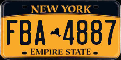 NY license plate FBA4887