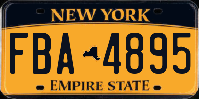 NY license plate FBA4895