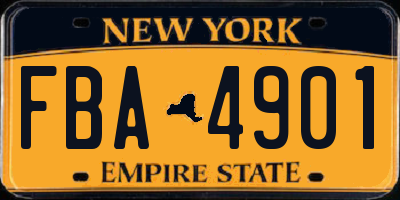 NY license plate FBA4901