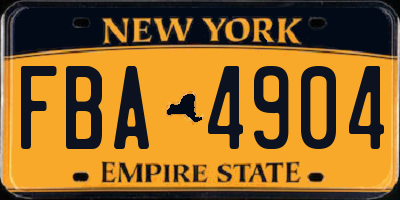 NY license plate FBA4904