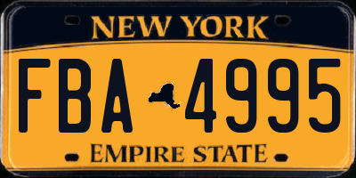 NY license plate FBA4995