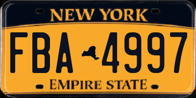 NY license plate FBA4997