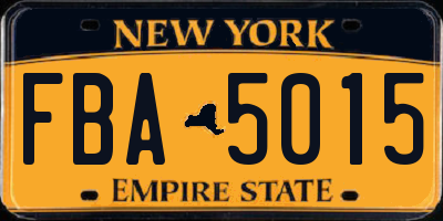 NY license plate FBA5015
