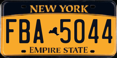 NY license plate FBA5044