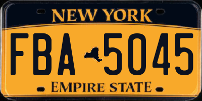 NY license plate FBA5045