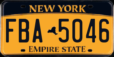 NY license plate FBA5046