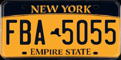 NY license plate FBA5055