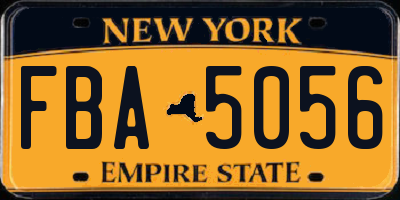 NY license plate FBA5056