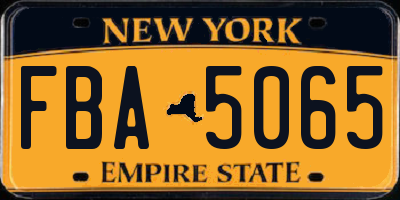 NY license plate FBA5065