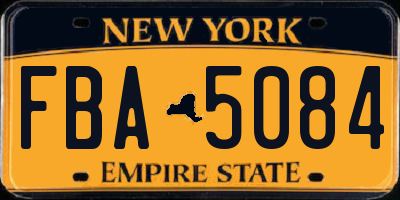 NY license plate FBA5084