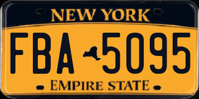 NY license plate FBA5095