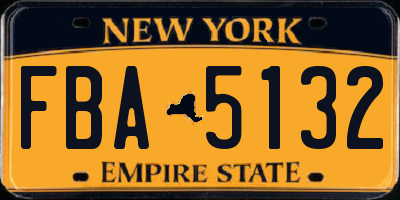 NY license plate FBA5132