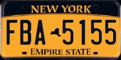 NY license plate FBA5155