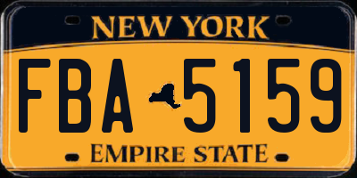 NY license plate FBA5159