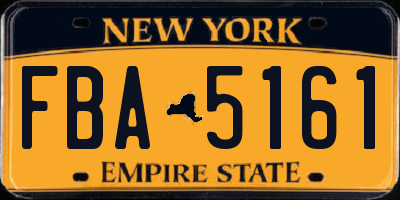NY license plate FBA5161
