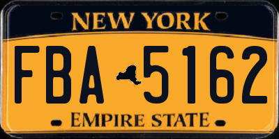 NY license plate FBA5162