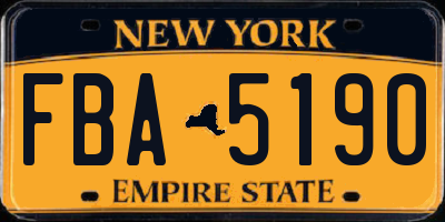 NY license plate FBA5190