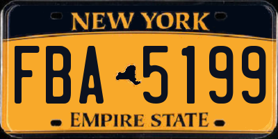 NY license plate FBA5199