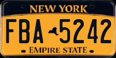 NY license plate FBA5242