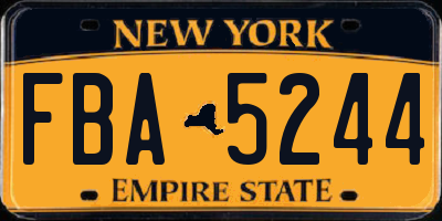 NY license plate FBA5244