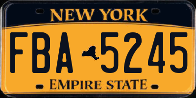 NY license plate FBA5245