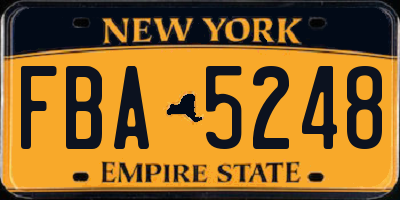 NY license plate FBA5248