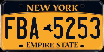 NY license plate FBA5253