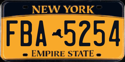 NY license plate FBA5254