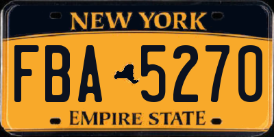 NY license plate FBA5270