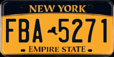 NY license plate FBA5271