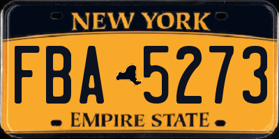 NY license plate FBA5273