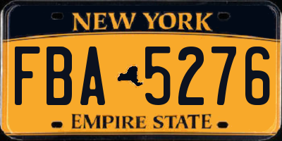 NY license plate FBA5276